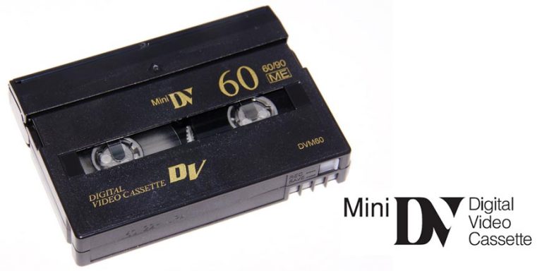 MiniDV tape image and logo